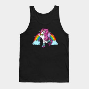 Retro Cute Roller Skating Unicorn Skate Girly Tank Top